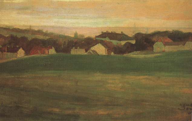 Meadow with Village in Background II (mk12)